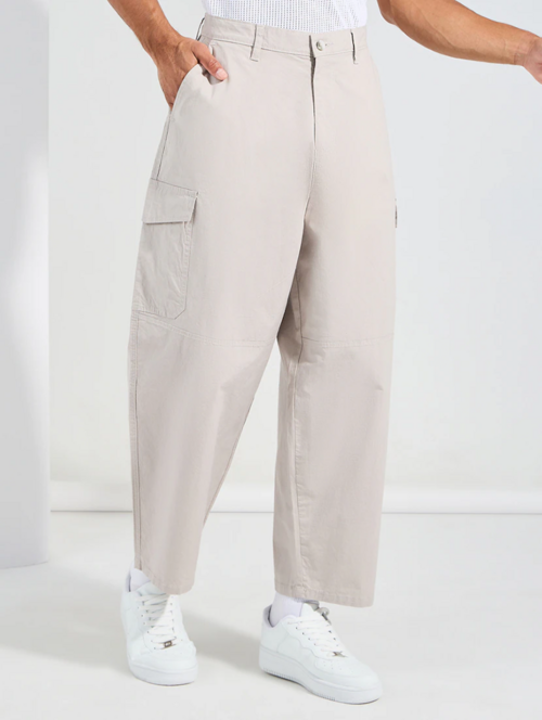 Men’s Cotton Cargo Pants (Color cream) (Size 30)