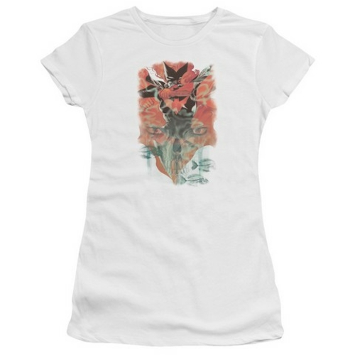 Trevco Batman-Batwoman No.1 - Short Sleeve Junior Sheer Tee - White- 2