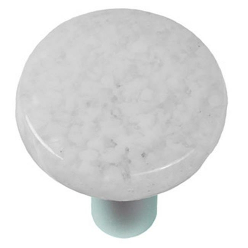 Hot Knobs HK8060-KRA Granite Clear & White Round Glass Cabinet Knob - 