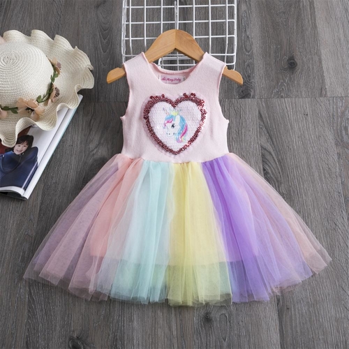 Vestidos Girls Summer Dress Cartoon Unicorn