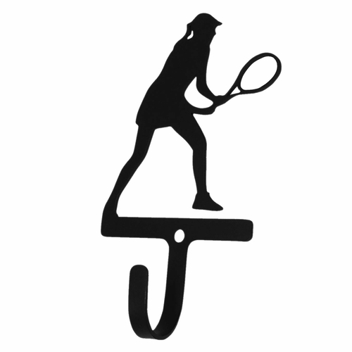 Wrought Iron Tennis Girl Wall Hook Small