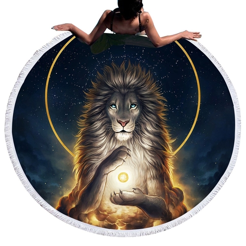 Soul Keeper by JoJoesArt Large Round Beach Towel