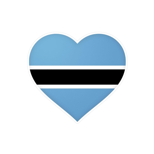 Autocollant en coeur Drapeau du Botswana en plusieurs tailles