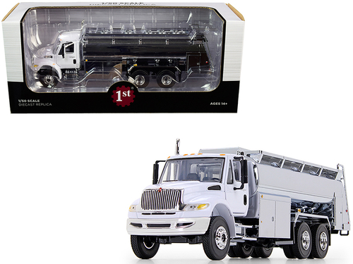 International DuraStar Liquid Fuel Tank Truck White and Chrome 1/50