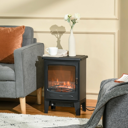 HOMCOM Electric Fireplace Stove, Free standing Fireplace Heater with