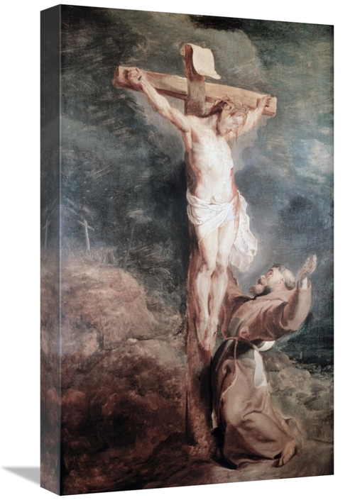 Global Gallery GCS-279924-22-142 22 in. Saint Francis Before the Cruci