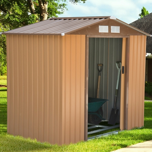 Outsunny 7'x4' Garden Storage Shed Outdoor Patio Yard Metal Tool