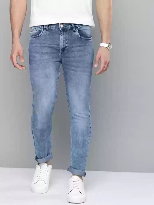 Men Skinny Mid Rise Jeans BLUE 28