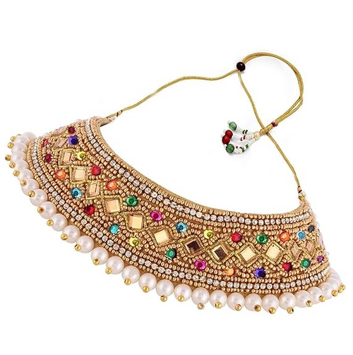 Adorable Unique Stylish Rani Pink Stone Studded With Pearls Choker