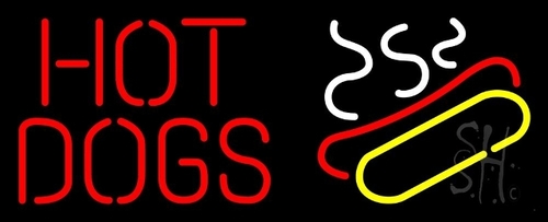 Everything Neon N105-4614 Red Hot Dogs Logo LED Neon Sign 10 x 24 - in