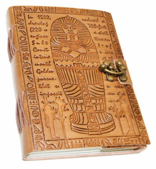 5" x 7" Egyptian Embossed leather w/ latch