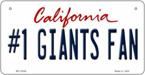 Smart Blonde BP-13338 3 x 6 in. Number 1 Giants Fan Novelty Metal Bicy
