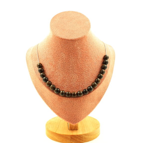 Bronzite 20 beads 8 mm necklace.