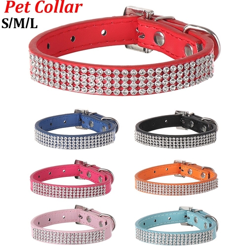 Dog Leash PU Leather Rhinestone Diamante Dog