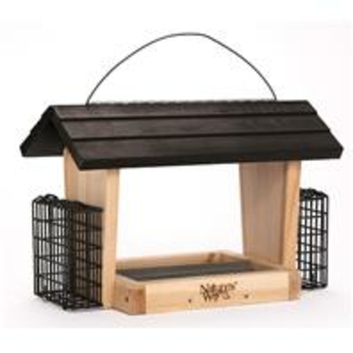 Natures Way Bird Products 66176 6 qt Hopper Feeder with Suet Cages,