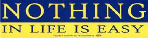 Azure Green EBNOTIN Nothing In Life Is Easy Bumper Sticker