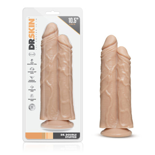 Blush Dr. Skin Dr. Double Stuffed 10.5 in. Double Shaft Dildo with