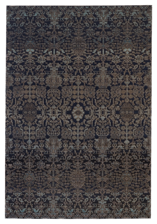 Jaipur Living RUG149127 Bodega Indoor & Outdoor Trellis Dark Blue & Ta