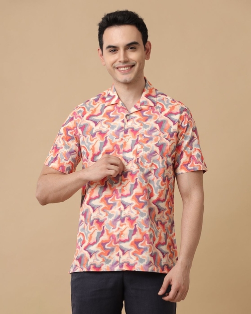 Men's Multi Printed Half Sleeve Casual Shirt (Size-M)