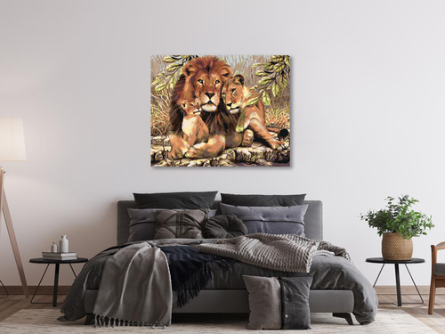 Paint by Numbers - LION WITH LIONESS AND CUB