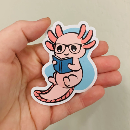 Axolotl Book Sticker/Magnet