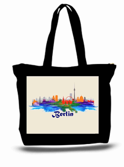 City Of Berlin Germany Tote New Zipper Bag