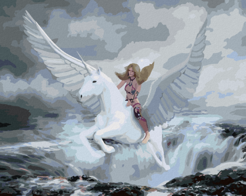 Paint by Numbers - FANTASY WOMAN AND PEGASUS