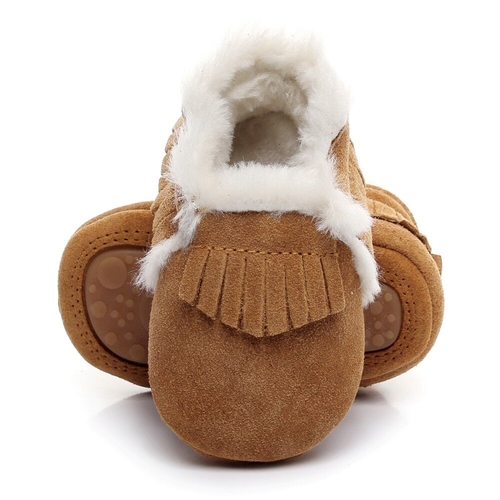 Winter toddler baby moccasins boot Genuine Leather