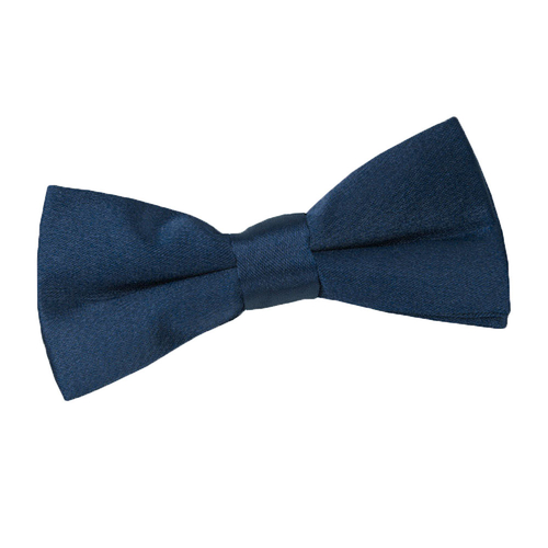 Plain Satin Pre-Tied Bow Tie - Boys - Navy Blue