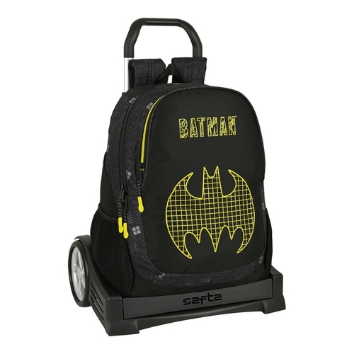 School Rucksack with Wheels Batman Comix Black Yellow (32 x 44 x 16