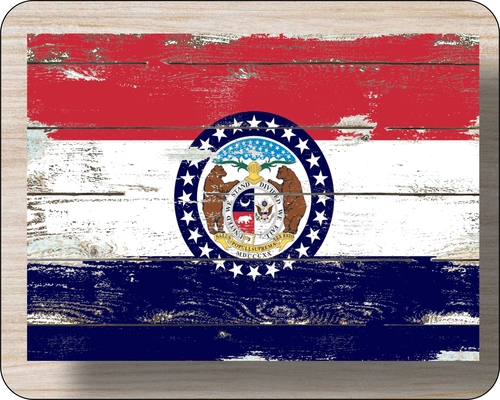 Missouri State Flag Distressed Art Mouse Pad (