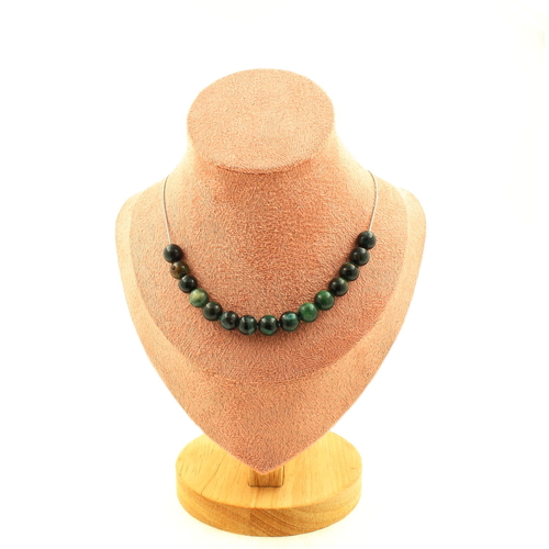 Emerald from Zambia Quality 3A 8 mm 15 beads necklace