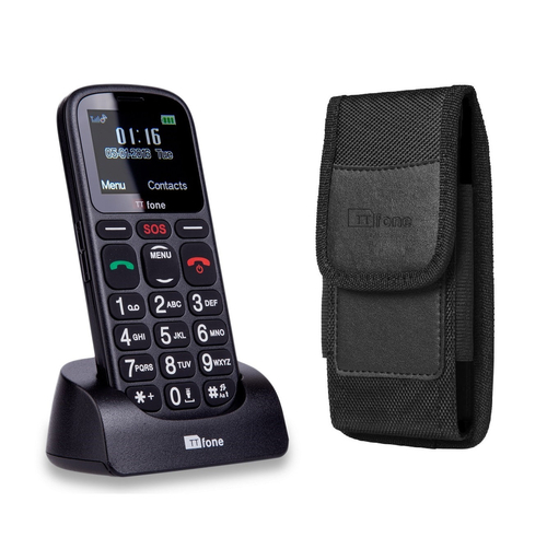 TTfone TT100 Comet Mobile Phone Bundle with Case and O2 Pay As You Go