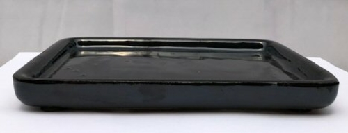 Black Ceramic Humidity / Drip Tray - Rectangle7.25" x 5.5" x .5"OD6.5"