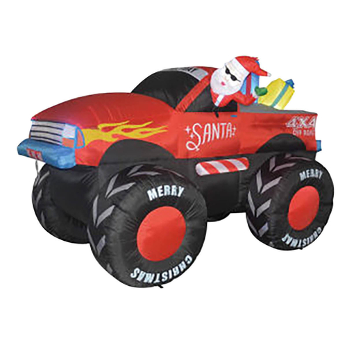 Christmas By Sas 2.1m Santa & Monster Truck Built-In Blower LED