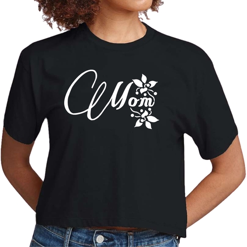 Womens Cropped Graphic T-shirt - Mom Appreciation for Mothers