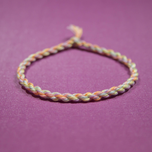 Pastel Rainbow Friendship Bracelet, Adjustable Cotton Bracelet