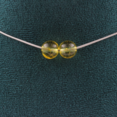 Citrine 8 mm 2 beads necklace. 