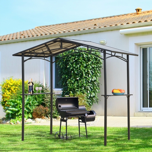 Outsunny 8' x 5' Grill Gazebo Outdoor BBQ Gazebo Canopy with Side