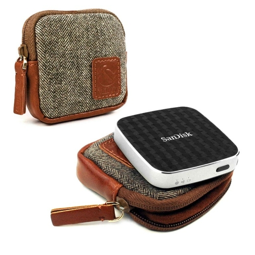 Tuff Luv I12-36 Herringbone Tweed Travel Case for Sandisk Connect Wire