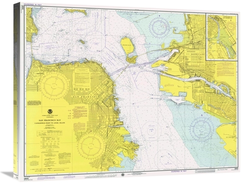 Global Gallery GCS-450529-30-142 30 in. Nautical Chart - San Francisco