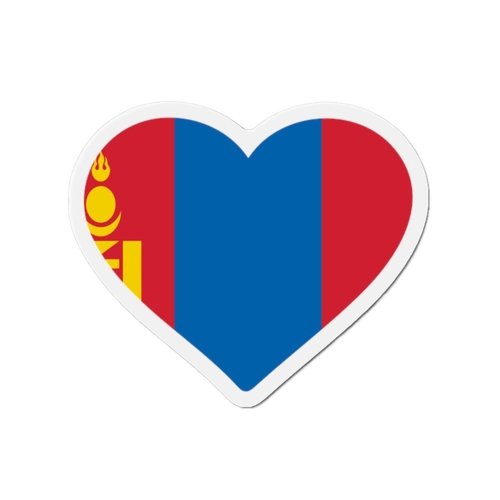 Aimant Coeur Drapeau de la Mongolie en plusieurs tailles