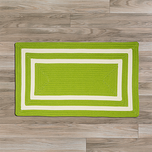 Colonial Mills Rug PY61R024X144R 2 x 12 ft. La Playa Braided Rug  Lime