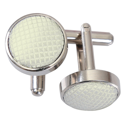 Solid Check Cufflinks - Ivory