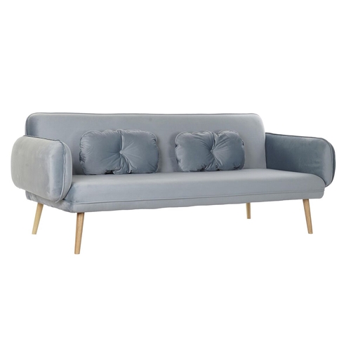 Sofa DKD Home Decor 200 x 85 x 80 cm Metal Velvet Sky blue Plastic