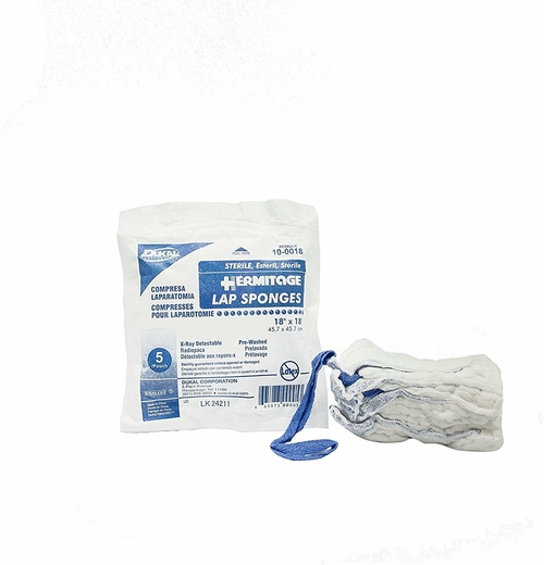 Case of 100 Surgical Laparotomy Sponges 18" x 18". Sterile X-Ray