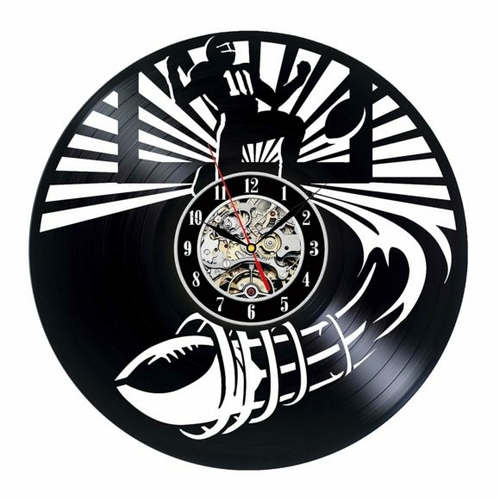 AMERICAN FOOTBALL ORNAMENT HANDMADE VINYL RECORD WALL CLOCK