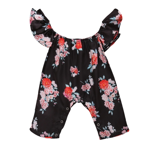 2017 Babies Summer Off shoulder Floral Rompers