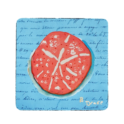 Betsy Drake CT092B Coral Sand Dollar Coaster - Set of 4