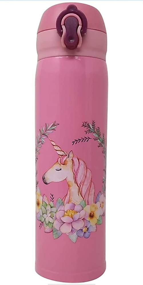 Pink Unicorn Water Bottle for Girls 500 ml